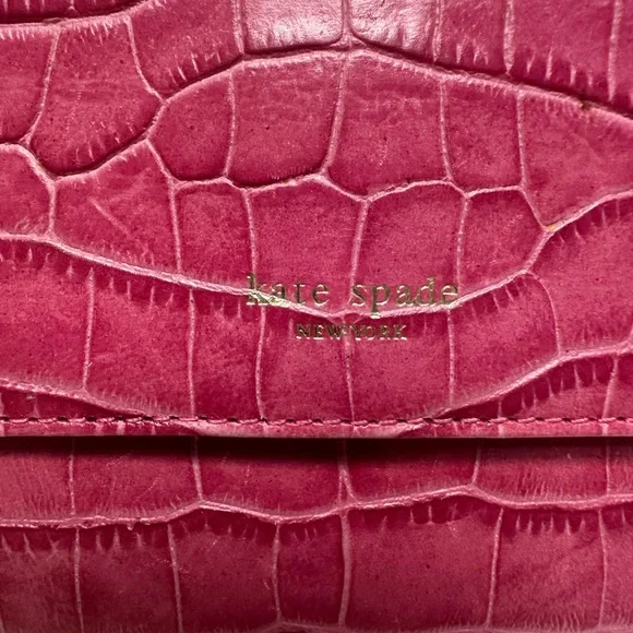 Kate Spade Pink Crocodile-Embossed Clutch - Picture 3 of 4